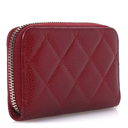 Chanel Caviar Quilted Zip Coin Purse Red 3 of 10