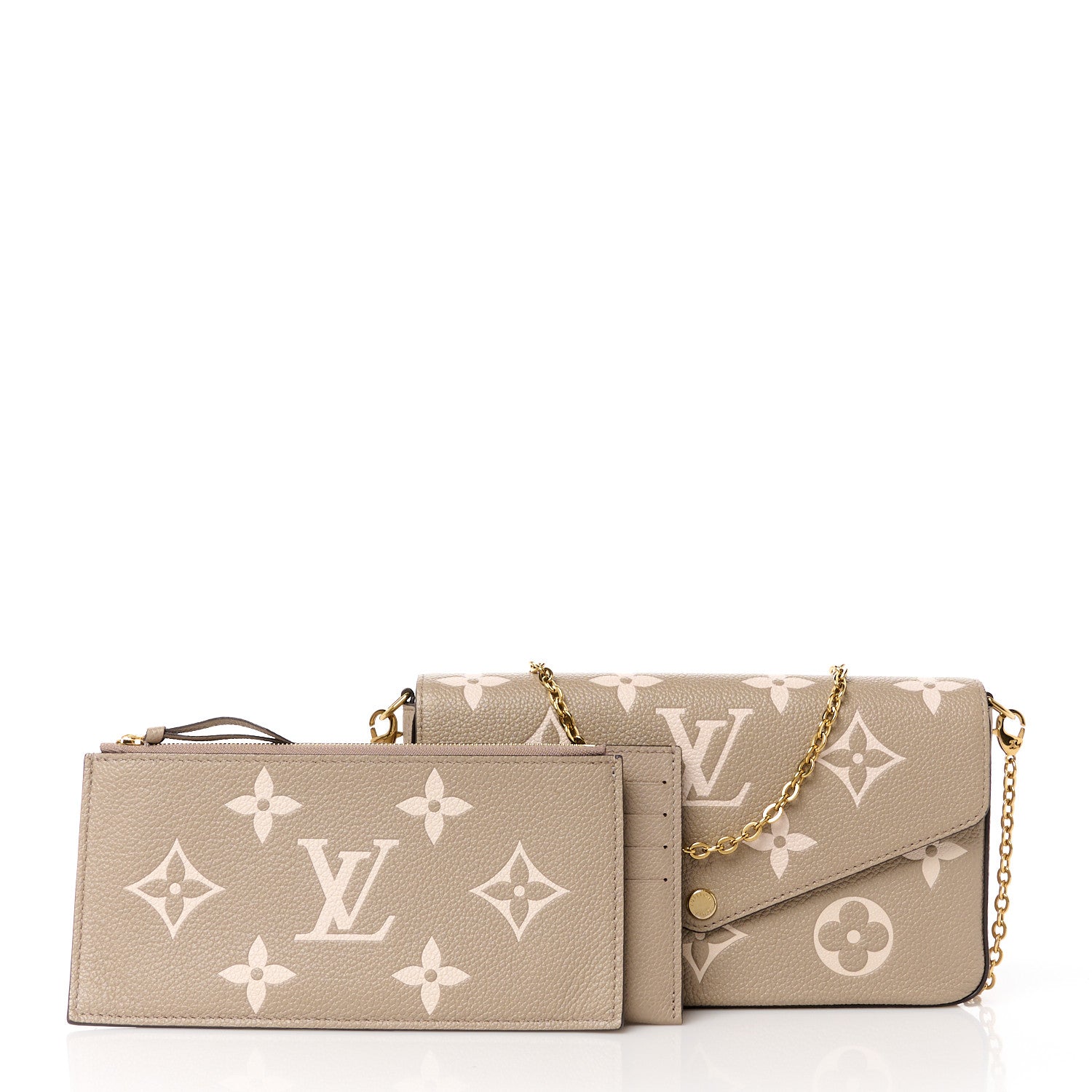 Louis Vuitton Empreinte Monogram Giant Felicie Pochette Tourterelle Creme 3 of 16