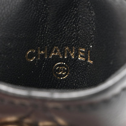 Chanel Lambskin Quilted Glitter Card Holder On Chain Black 6 of 12