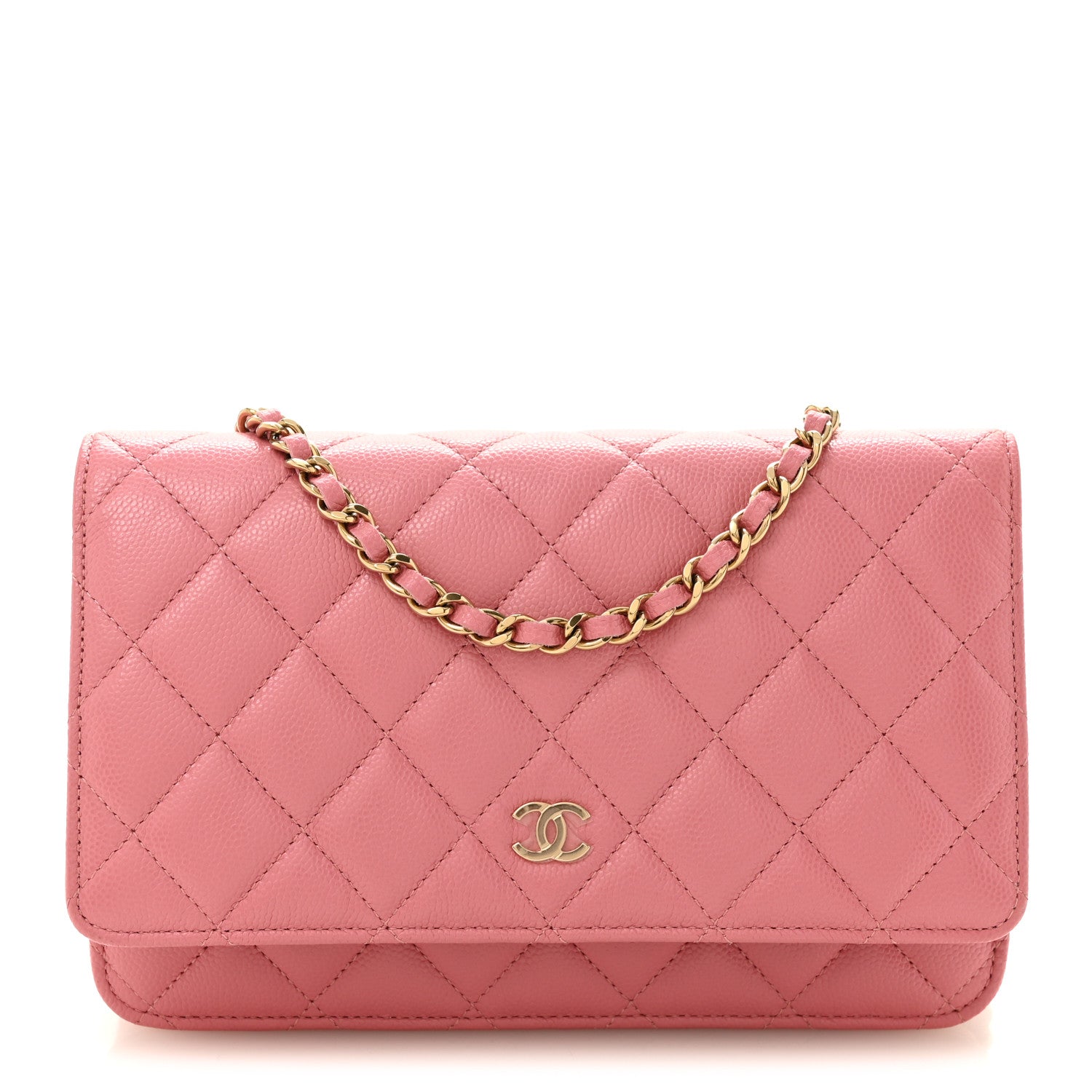 Chanel Caviar Quilted Wallet on Chain WOC Pink 1 of 11