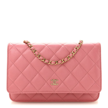 Chanel Caviar Quilted Wallet on Chain WOC Pink 1 of 11