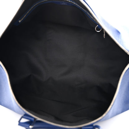 Louis Vuitton Taiga Monogram Eclipse Keepall Bandouliere 50 Pacific Blue 4 of 12