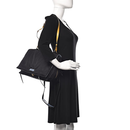 Prada Tessuto Nylon Etiquette Flap Black Soleil 3 of 12