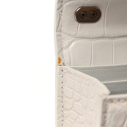Balenciaga Extra Supple Calfskin Crocodile Embossed Gossip Chain Bag XS White 10 of 11