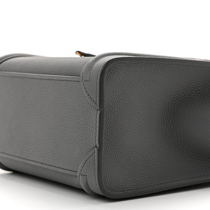 Celine Drummed Calfskin Nano Luggage Kohl 11 of 13