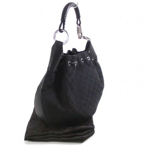 Gucci Monogram Drawstring Hobo Black 3 of 14