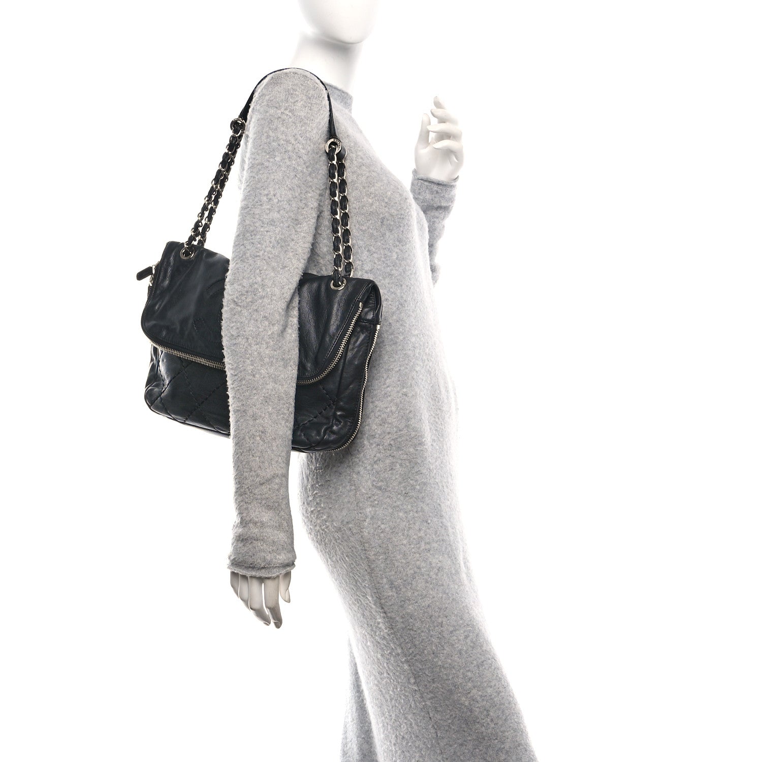 Chanel Calfskin Expandable Flap Black Black 2 of 11