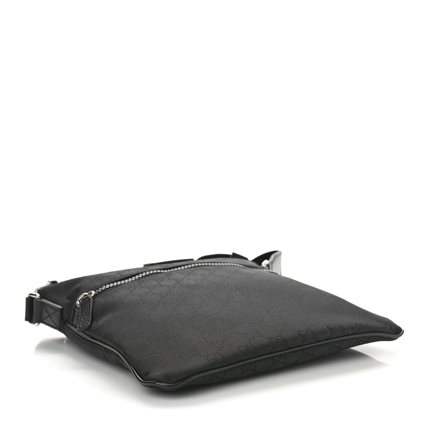 Nylon Monogram Small Flat Messenger Bag Black