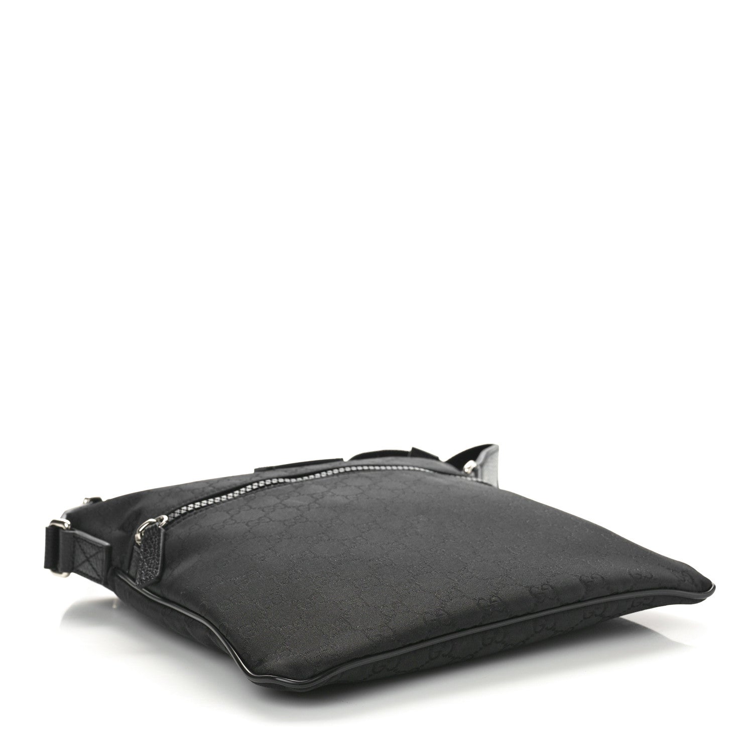 Gucci Nylon Monogram Small Flat Messenger Bag Black 4 of 10
