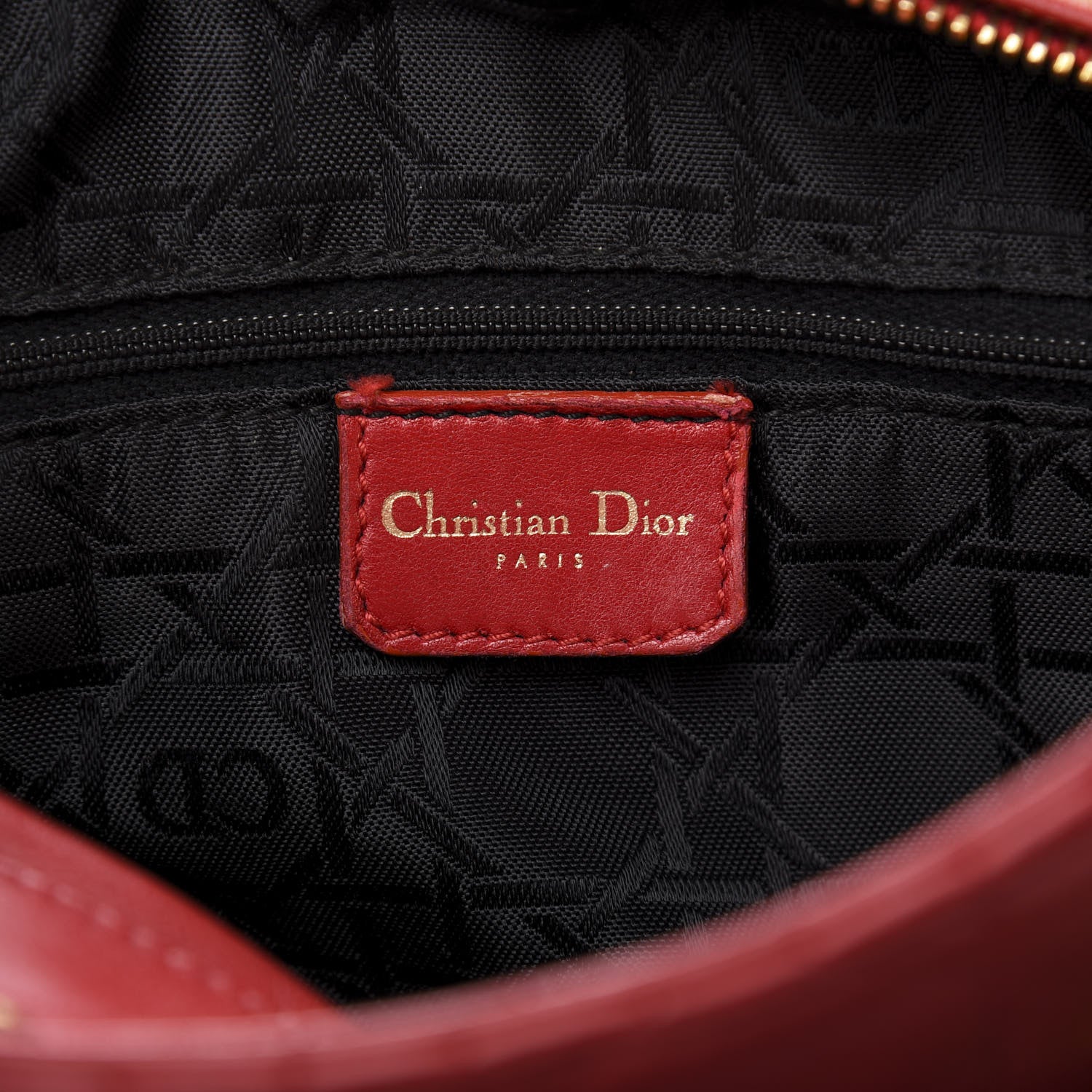 Christian Dior Lambskin Cannage Medium Lady Dior Red 8 of 9