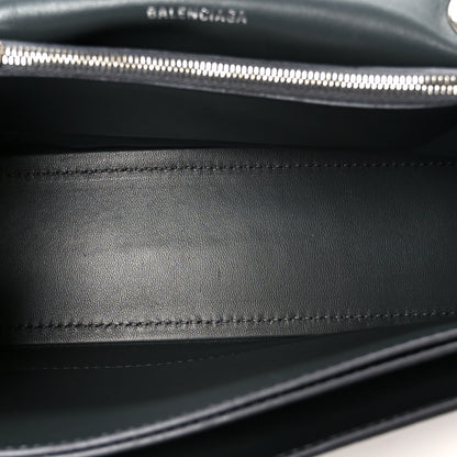 Balenciaga Metallic Crushed Calfskin Quilted Small Crush Chain Bag Steel Grey 5 of 10