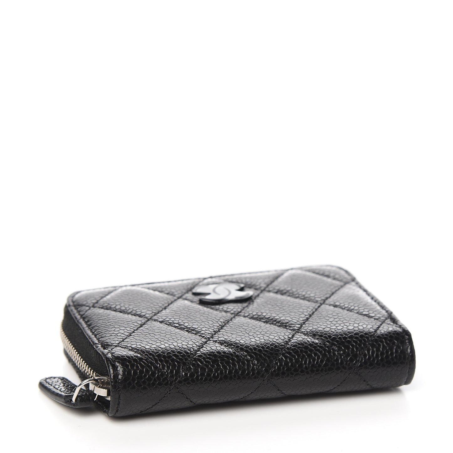 Caviar Quilted Incognito Zip Coin Purse Black