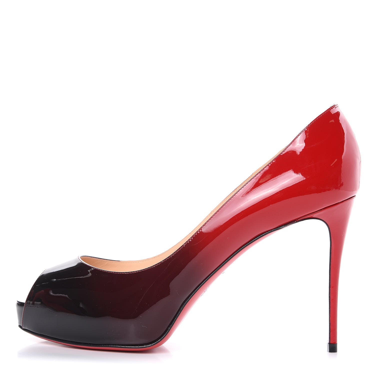Christian Louboutin Patent Ombre New Very Prive 100 Pumps 40.5 Black Red 1 of 9