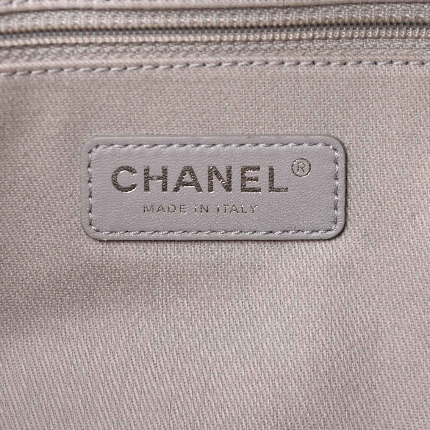 Glazed Calfskin Small Deauville Tote Blue