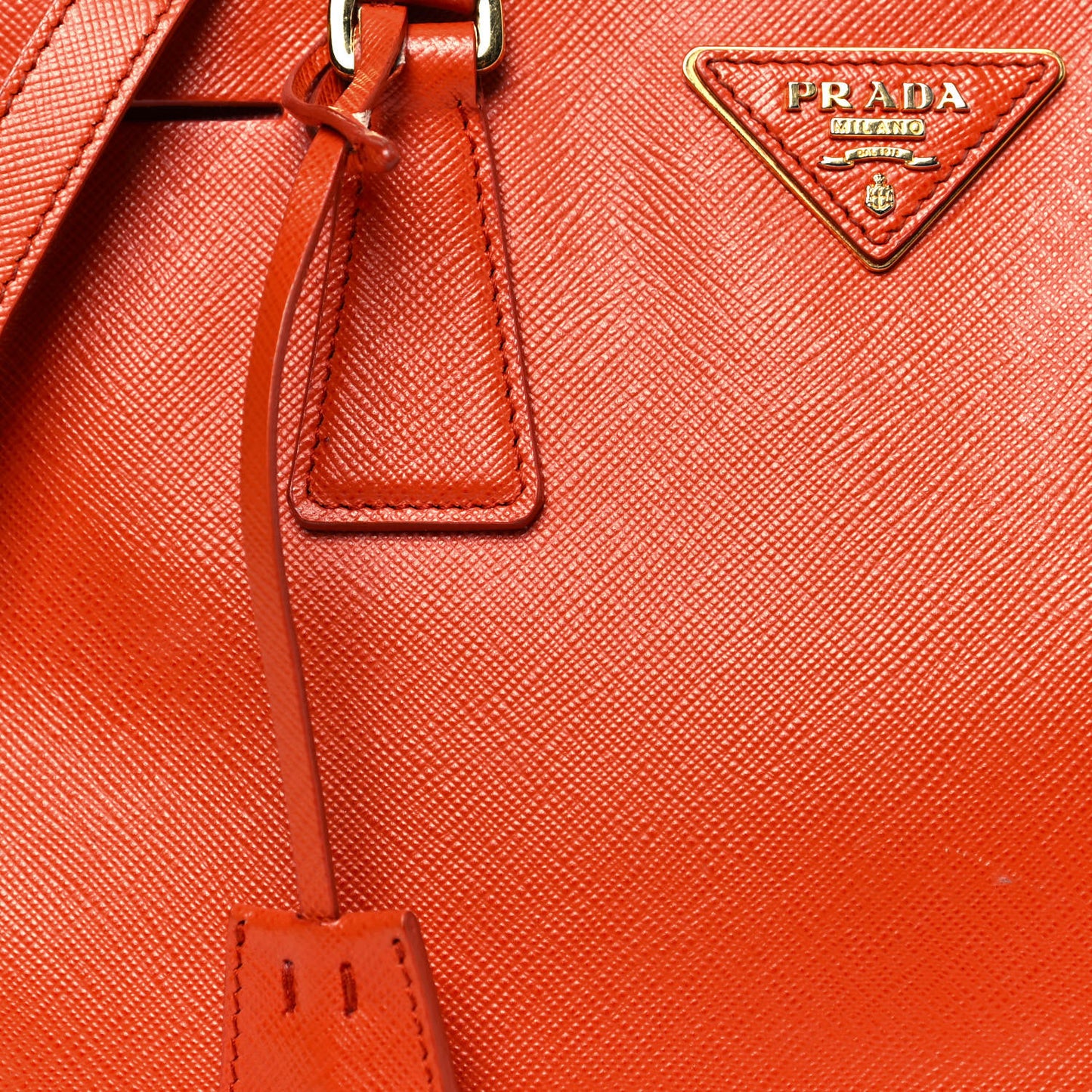 Saffiano Small Galleria Double Zip Tote Papaya