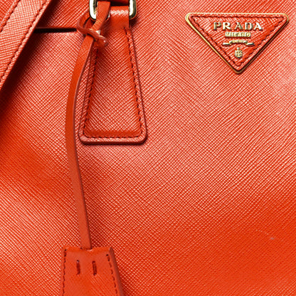 Prada Saffiano Small Galleria Double Zip Tote Papaya 7 of 20