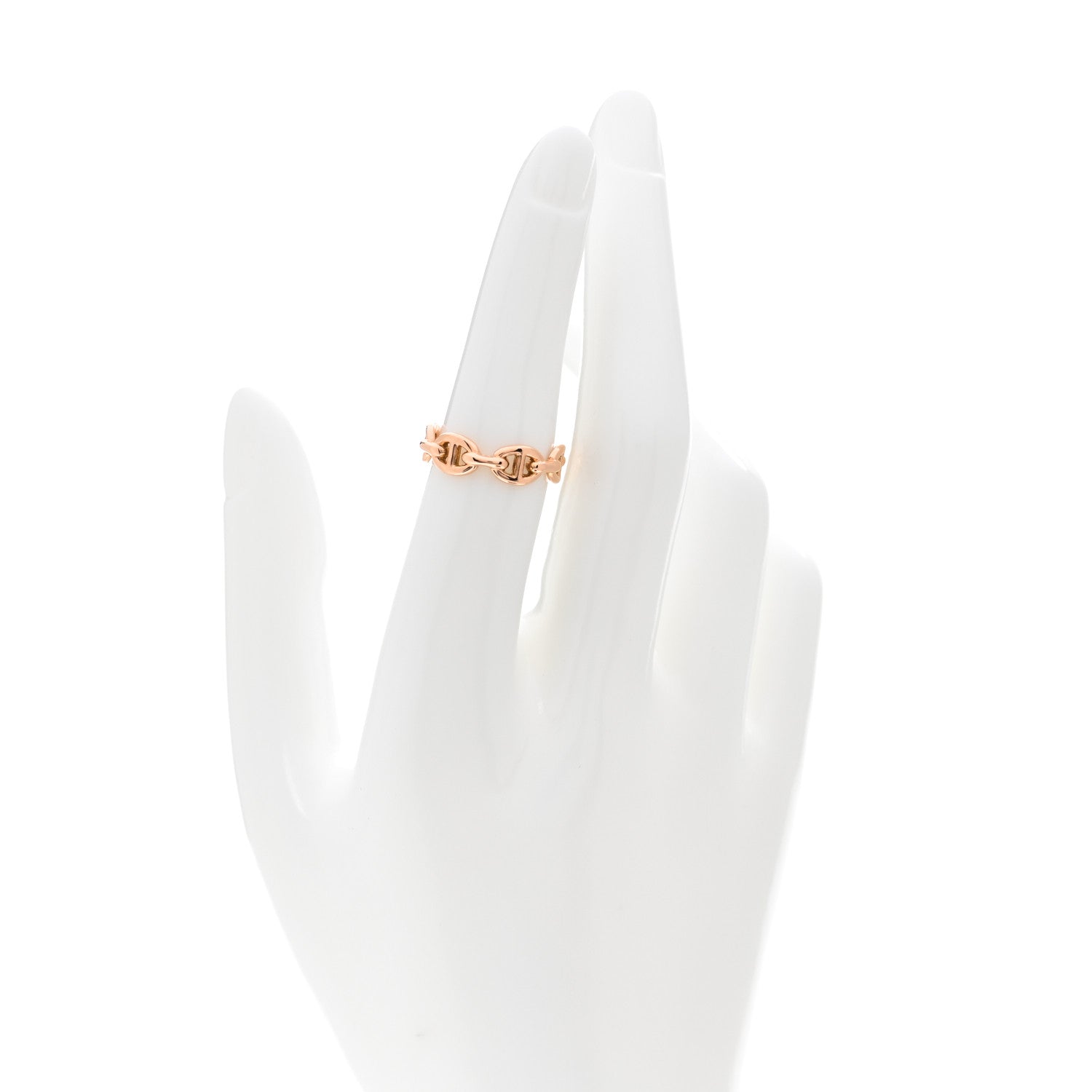 Hermes 18K Rose Gold PM Chaine D'Ancre Enchainee Ring 52 6 2 of 6