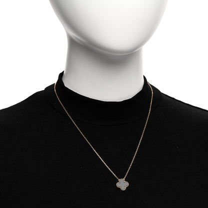 Van Cleef & Arpels 18K Yellow Gold Black Onyx Vintage Alhambra Pendant Necklace 2 of 6
