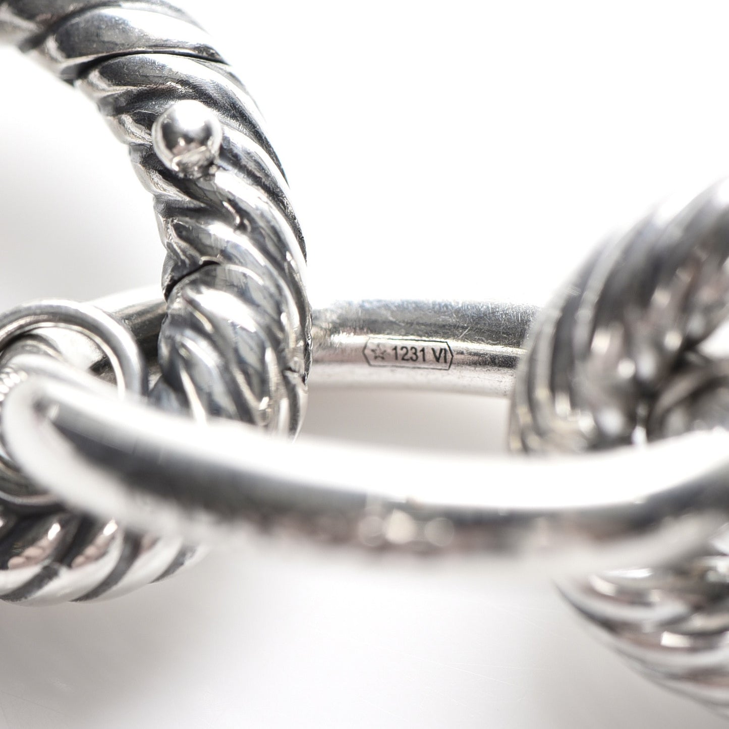 Sterling Silver Black Ceramic 17mm Extra Large Oval Link Bracelet