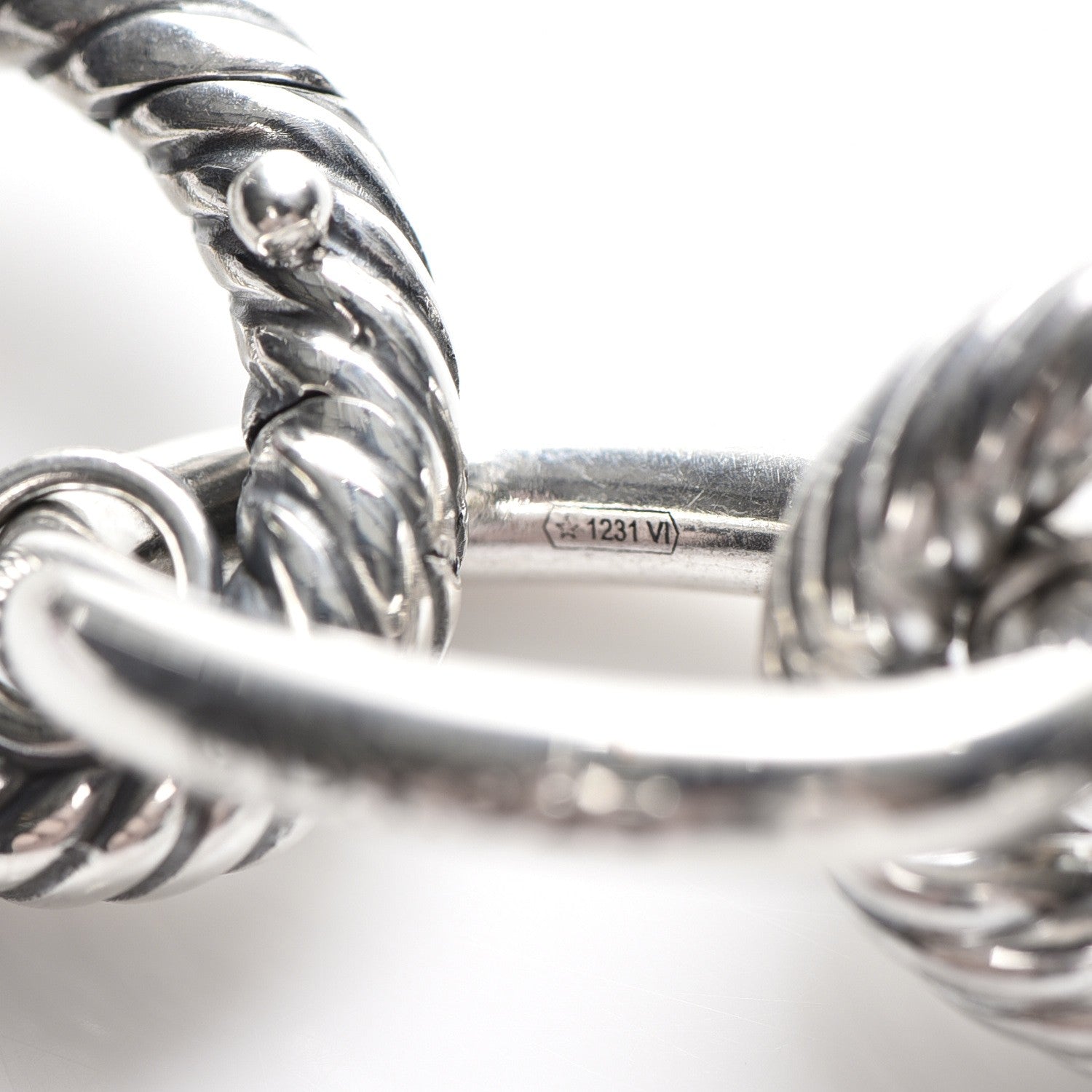 David Yurman Sterling Silver Black Ceramic 17mm Extra Large Oval Link Bracelet 7 of 7