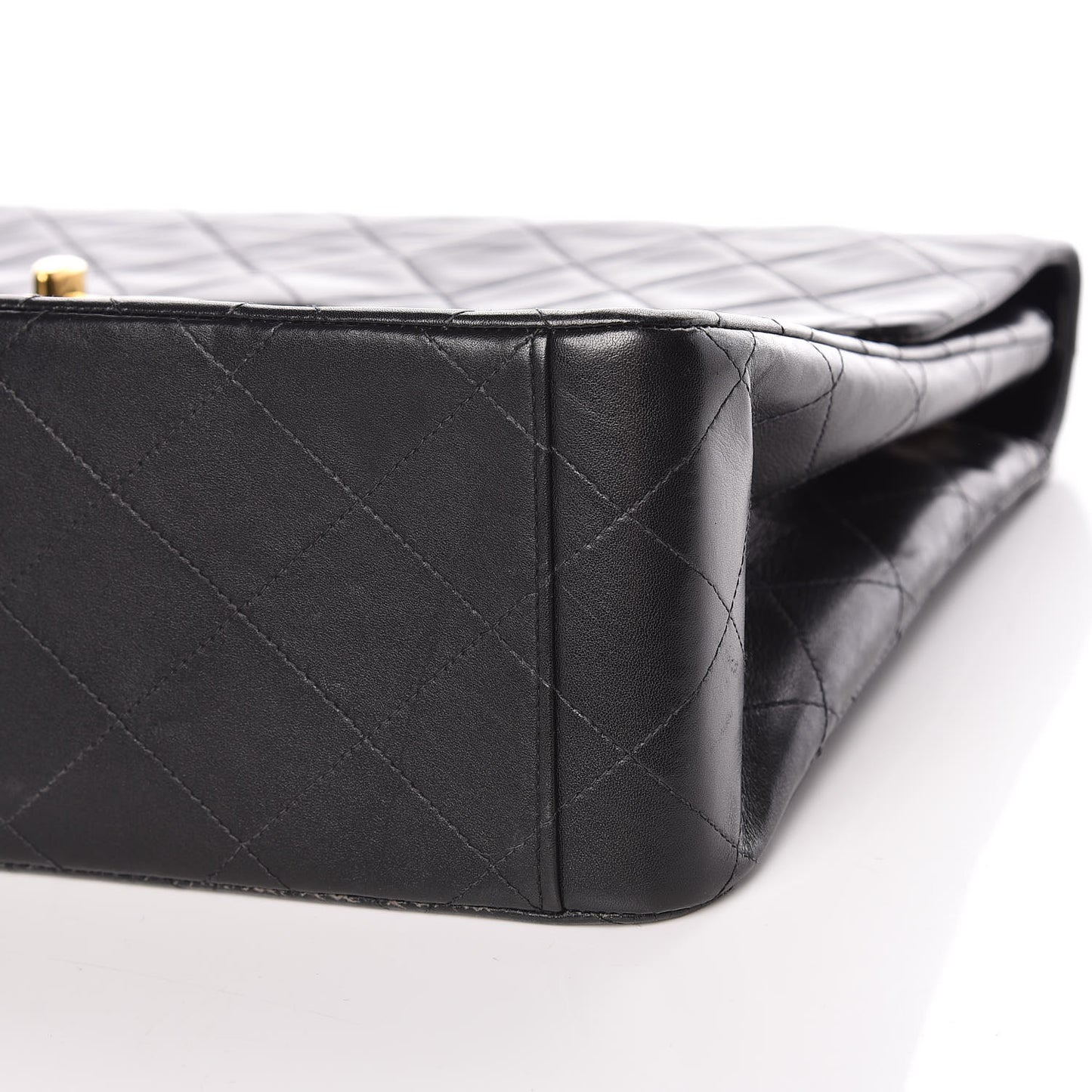 Lambskin Quilted XL Jumbo Single Flap Black