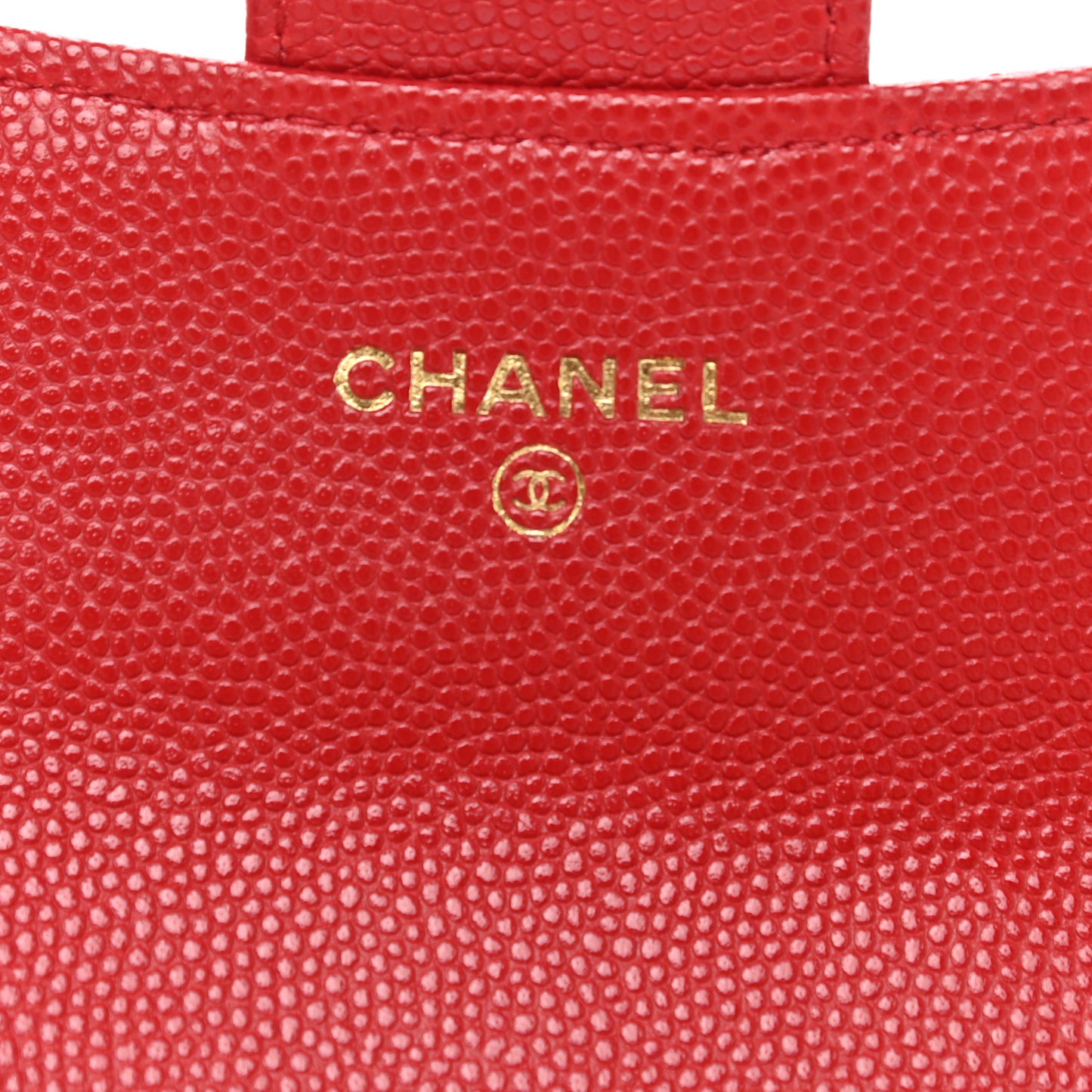 Caviar Quilted Flap Card Holder Wallet Red