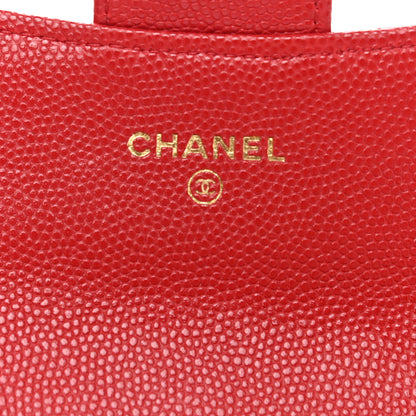 Chanel Caviar Quilted Flap Card Holder Wallet Red 6 of 9