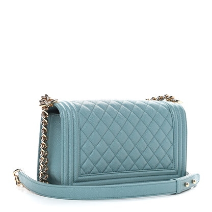Chanel Caviar Quilted Medium Boy Flap Light Blue 2 of 8