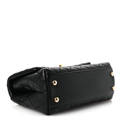 Chanel Caviar Lizard Embossed Quilted Mini Coco Handle Flap Black 4 of 14