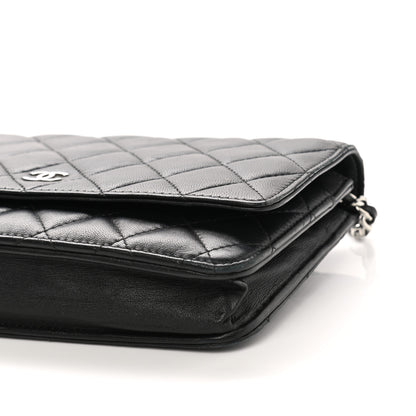 Chanel Lambskin Quilted Wallet On Chain WOC Black 11 of 14