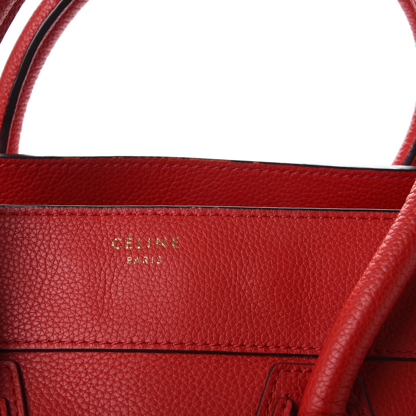 Drummed Calfskin Mini Luggage Coquelicot