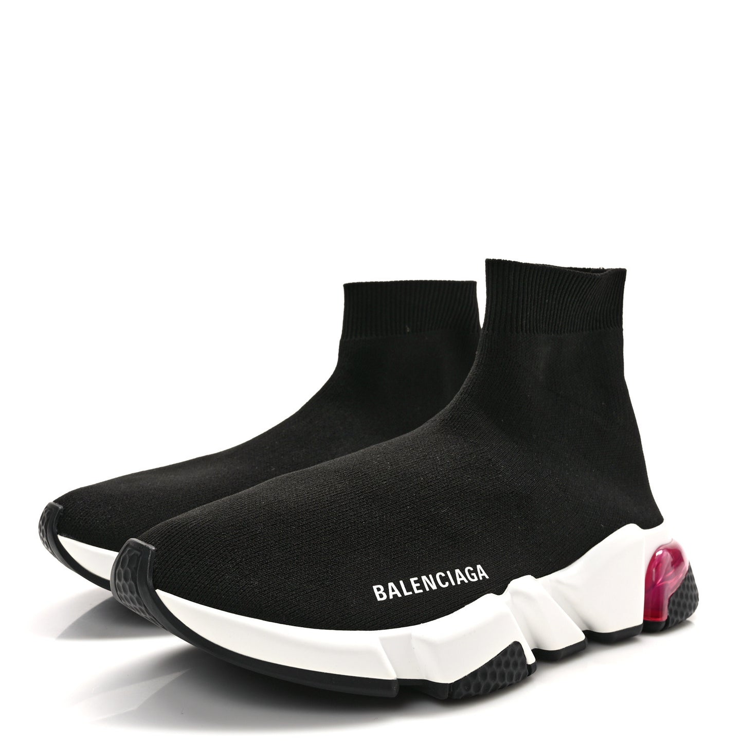 Neoprene Knit Womens Speed Clear Bicolor Sole Sneakers 40 Black Pink