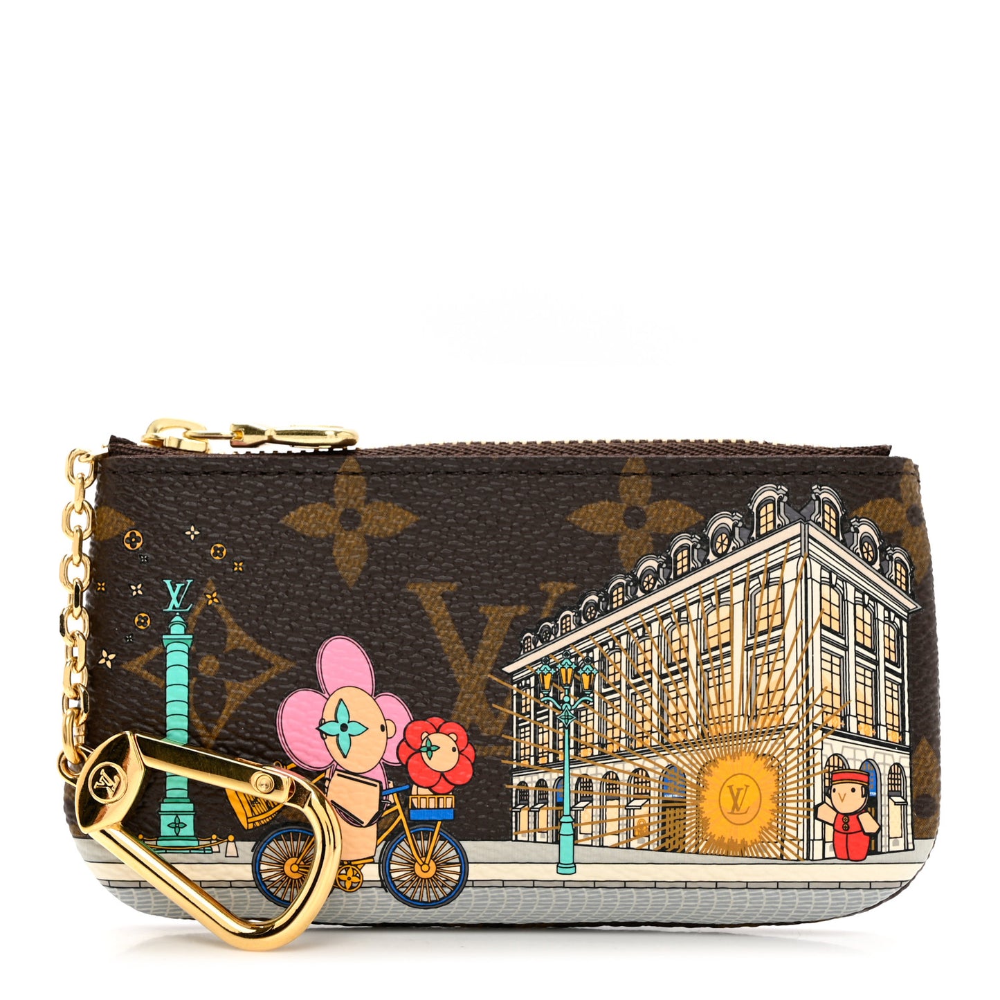 Monogram 2022 Christmas Animation Paris Key Pouch Pink
