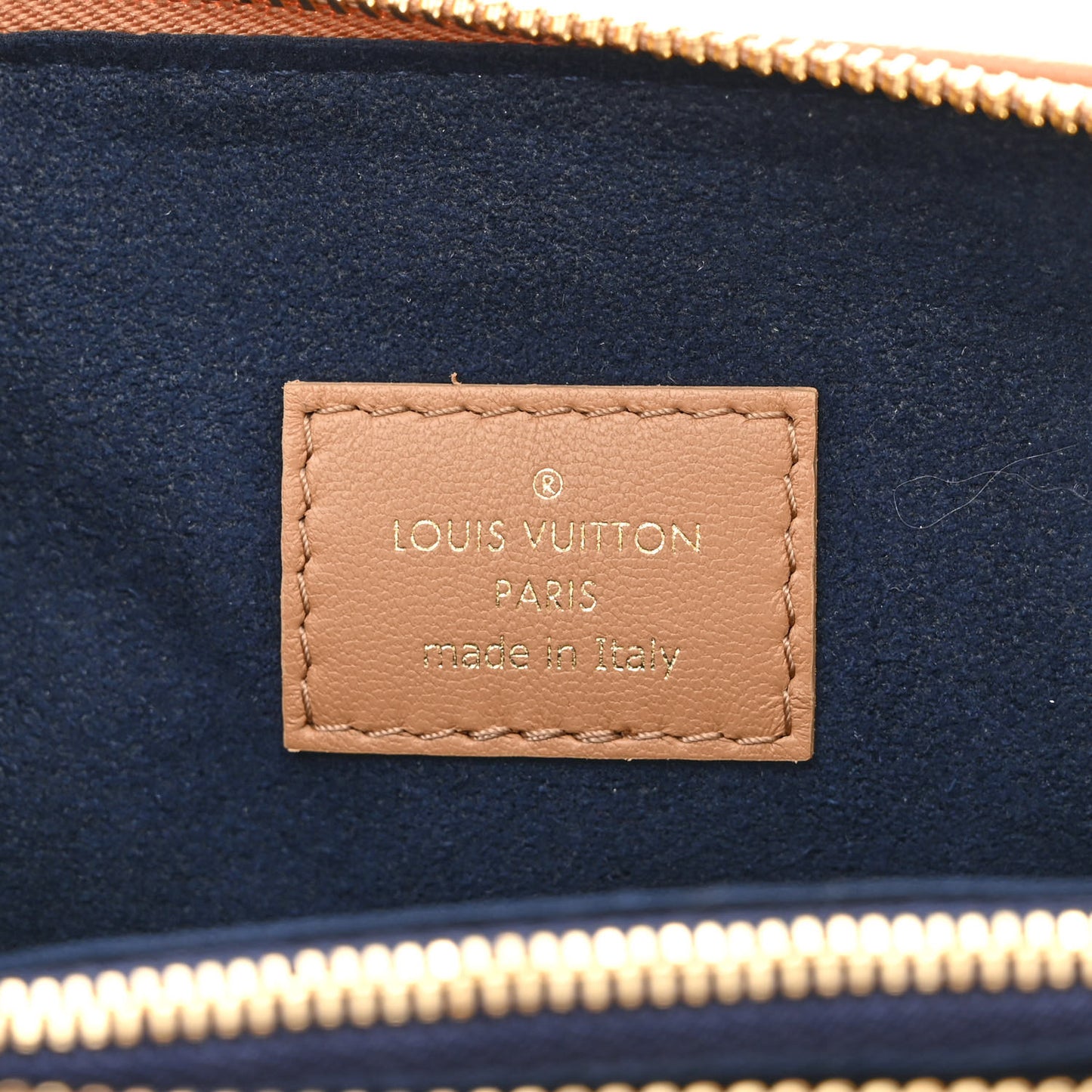 Lambskin Embossed Monogram Coussin PM Camel