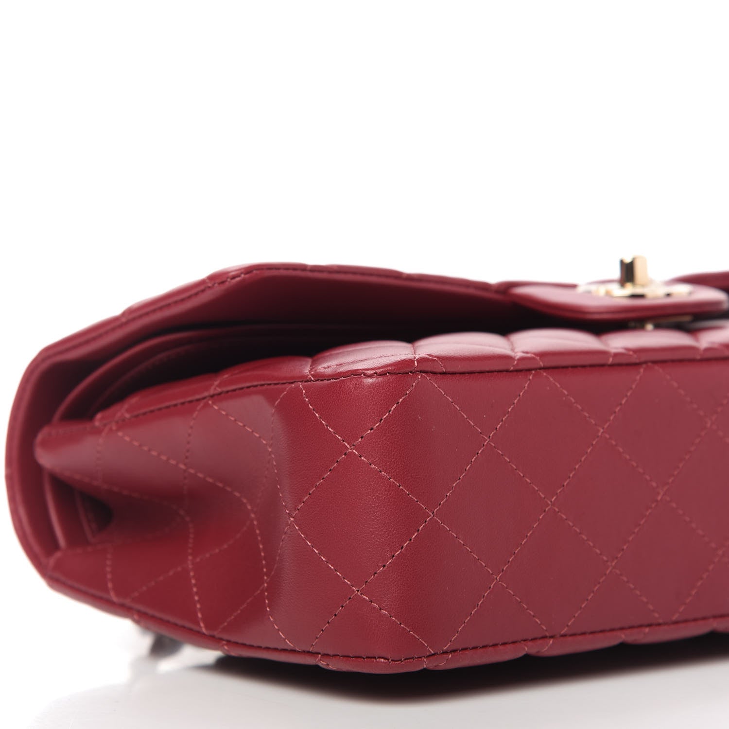 Chanel Lambskin Quilted Medium Double Flap Burgundy 6 of 11