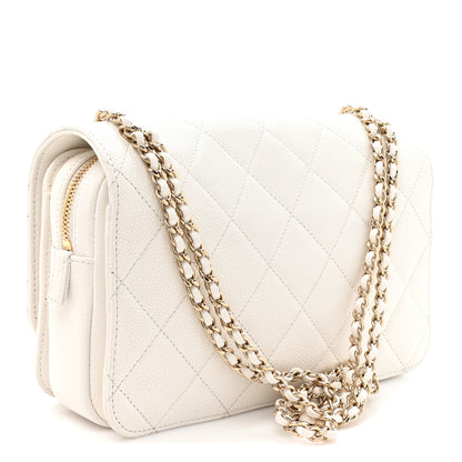 Chanel Shiny Caviar Quilted Flap Bag White 3 of 11