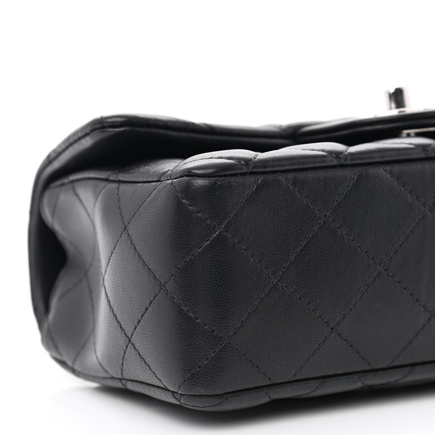 Lambskin Quilted Mini Rectangular Flap Black