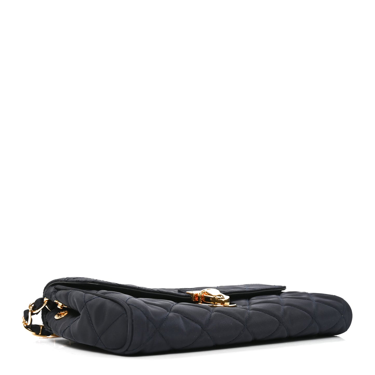Nylon Tessuto Impunturato Quilted Flap Crossbody Bleu