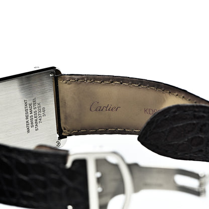 Cartier Stainless Steel Alligator 27mm Tank Solo Quartz Watch 6 of 11