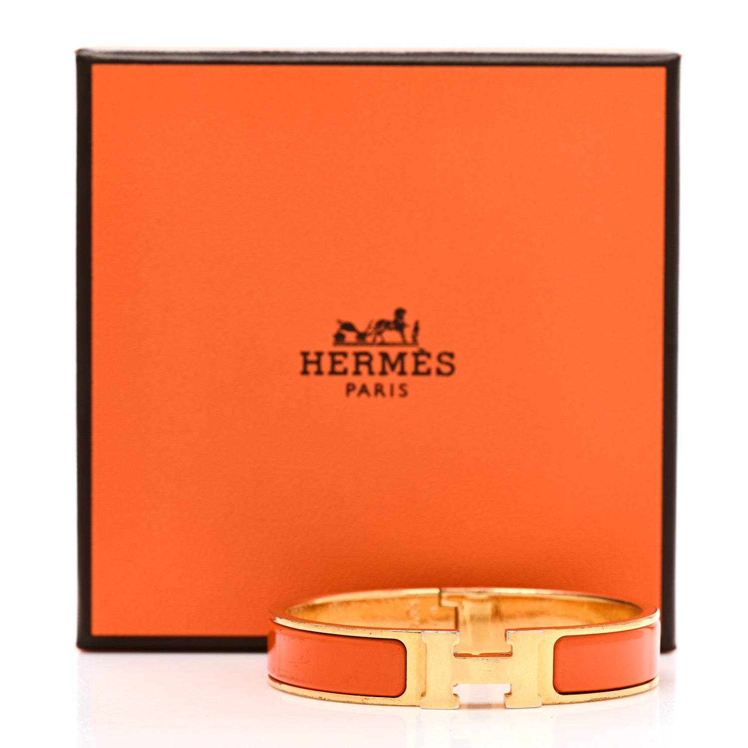 Hermes Enamel Narrow Clic Clac H Bracelet PM Orange 9 of 9