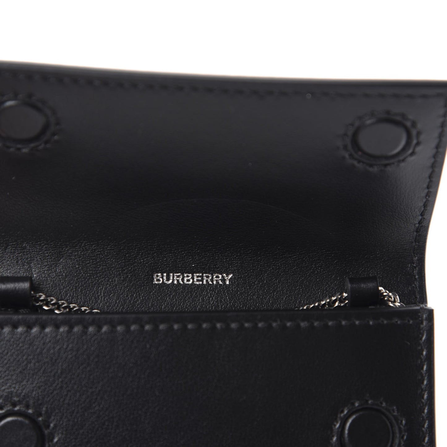 Coated Canvas Horseferry Print Mini Jody Chain Card Case Black