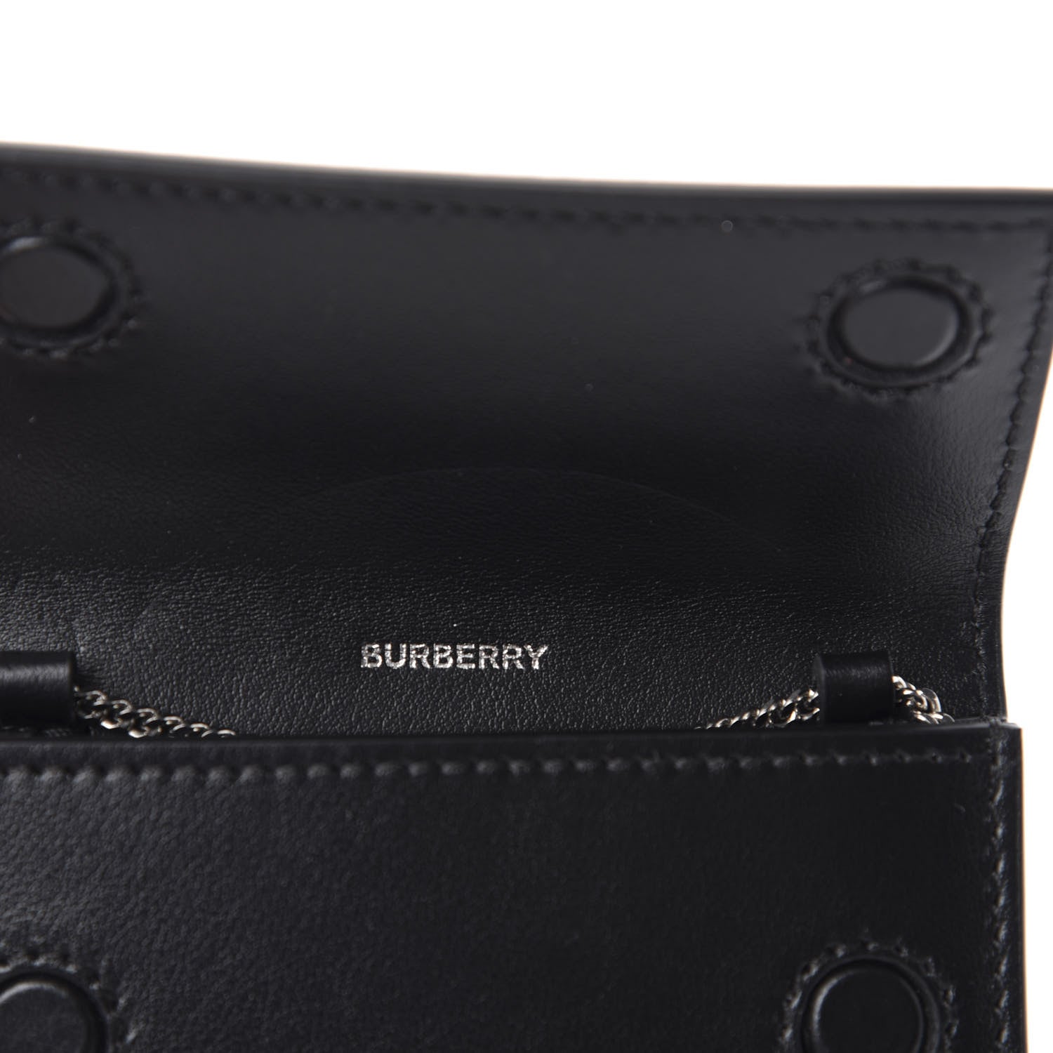Burberry Coated Canvas Horseferry Print Mini Jody Chain Card Case Black 8 of 10
