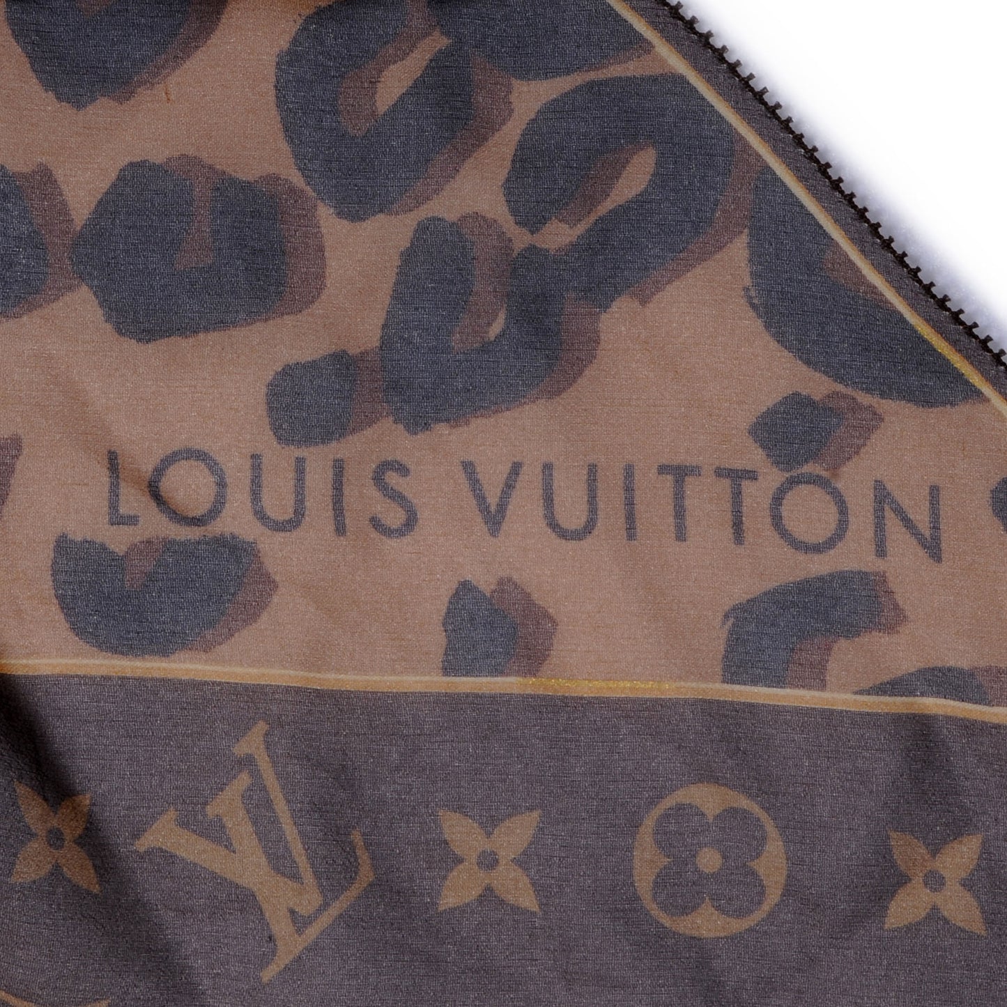 Silk Leopard and Monogram Scarf