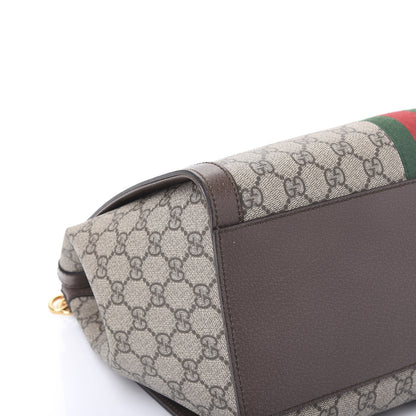 Gucci GG Supreme Monogram Web Medium Ophidia Tote Bag Brown 5 of 12