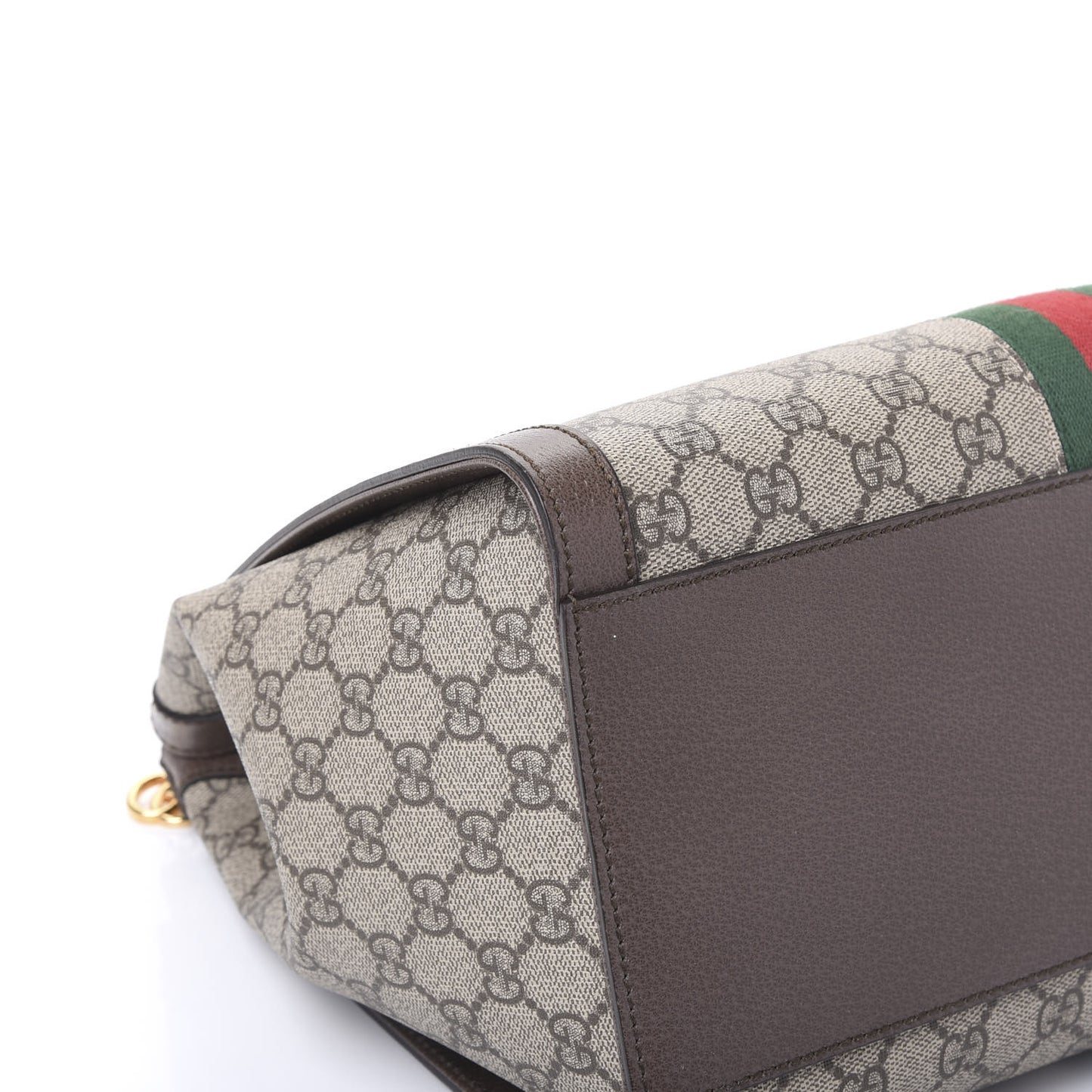 GG Supreme Monogram Web Medium Ophidia Tote Bag Brown