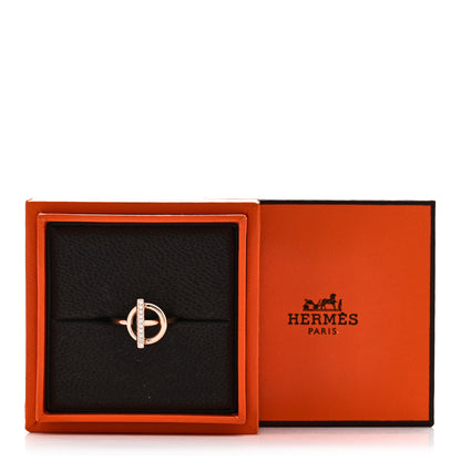 Hermes 18K Rose Gold Diamond PM Echappee Ring 51 5.75 6 of 6