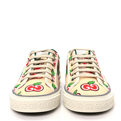 Gucci Canvas Web GG Apple Womens 1977 Tennis Sneakers 39 Ivory Red Mystic White New Shamarock 2 of 8