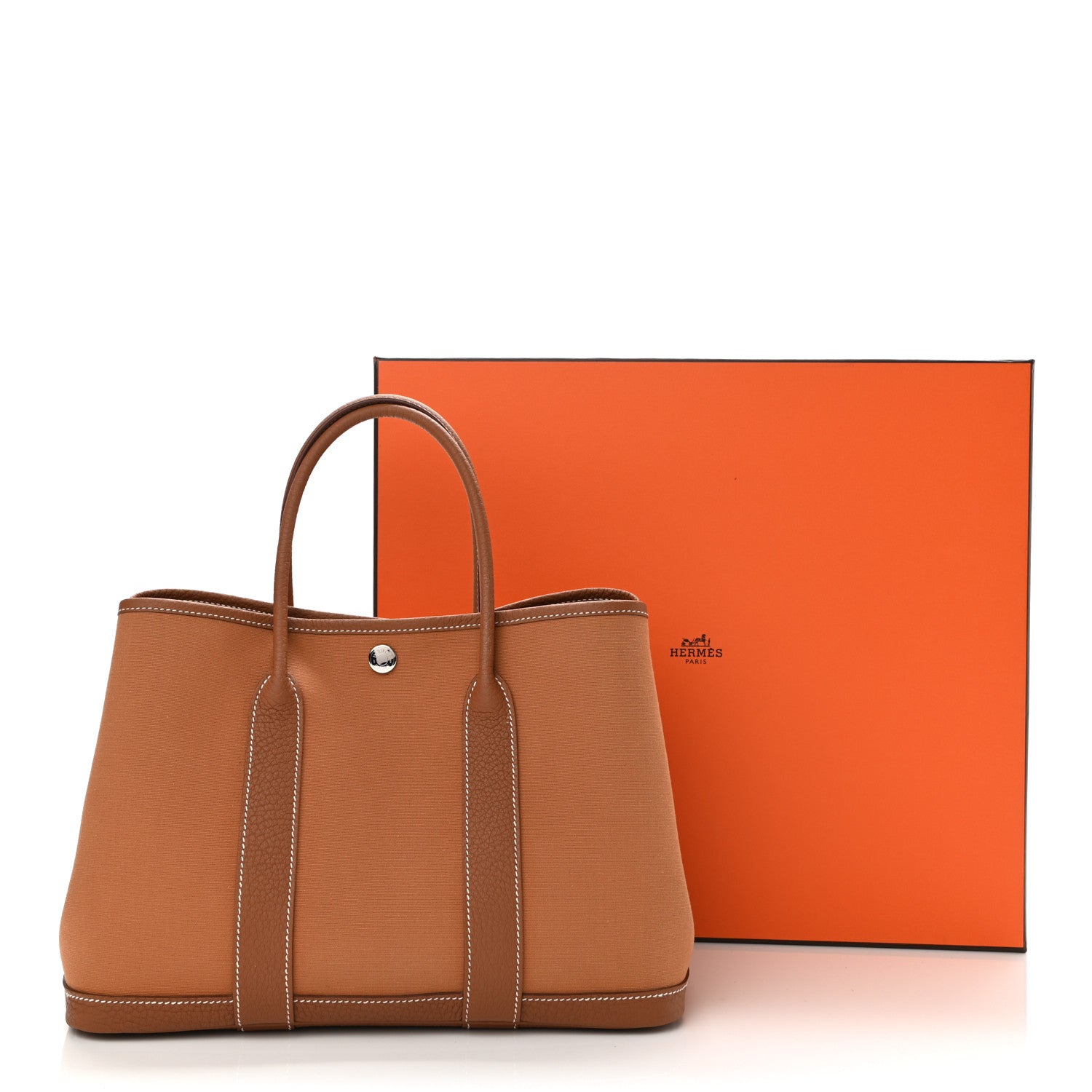 Hermes Toile Militaire Vache Country Verso Garden Party 30 TPM Gold Dune Magnolia 10 of 10