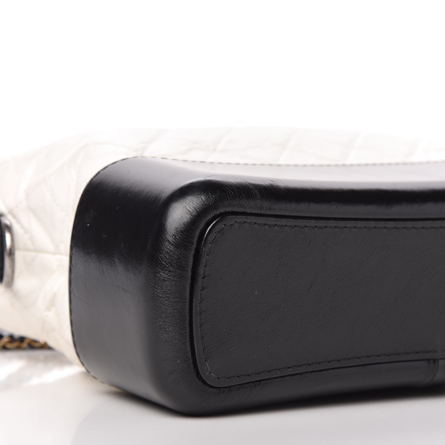 Chanel Aged Calfskin Quilted Medium Gabrielle Hobo Black White 6 of 10