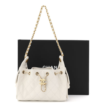 Chanel Caviar Quilted Mini Chanel 25 Handbag White 10 of 10